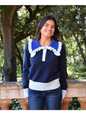 The Tiny Big Sister Sophie Navy Sweater Women's Size 40(US 8) Wool Blend